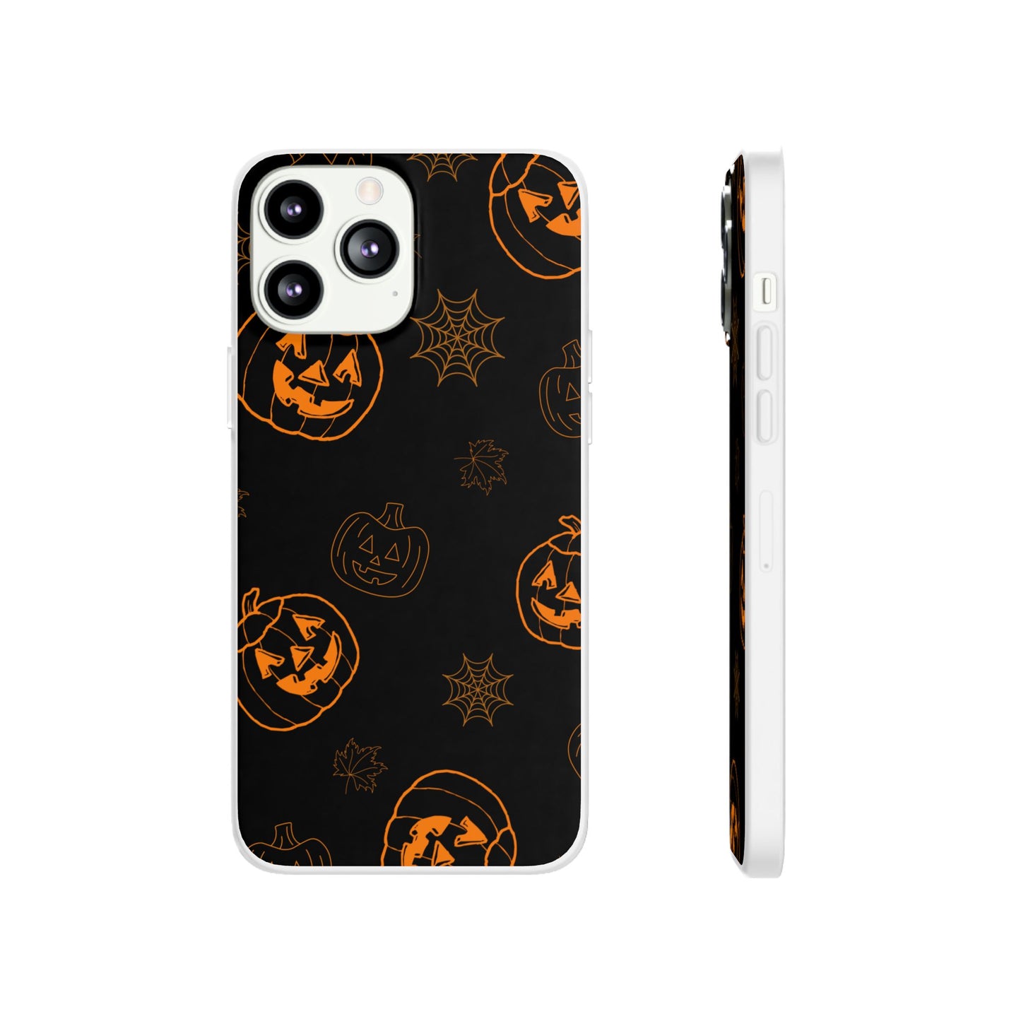 Orange Spooky Halloween Flexible Phone Cases – Compatible with iPhone 15, 14, 13, Pro, Pro Max & Plus