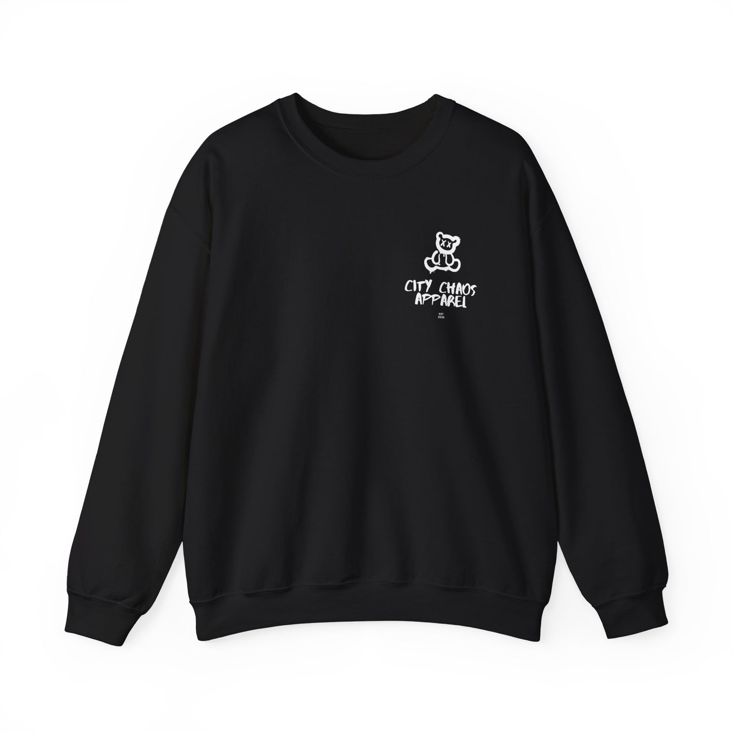 City Chaos Apparel Silent Bear Black Crewneck Sweatshirt