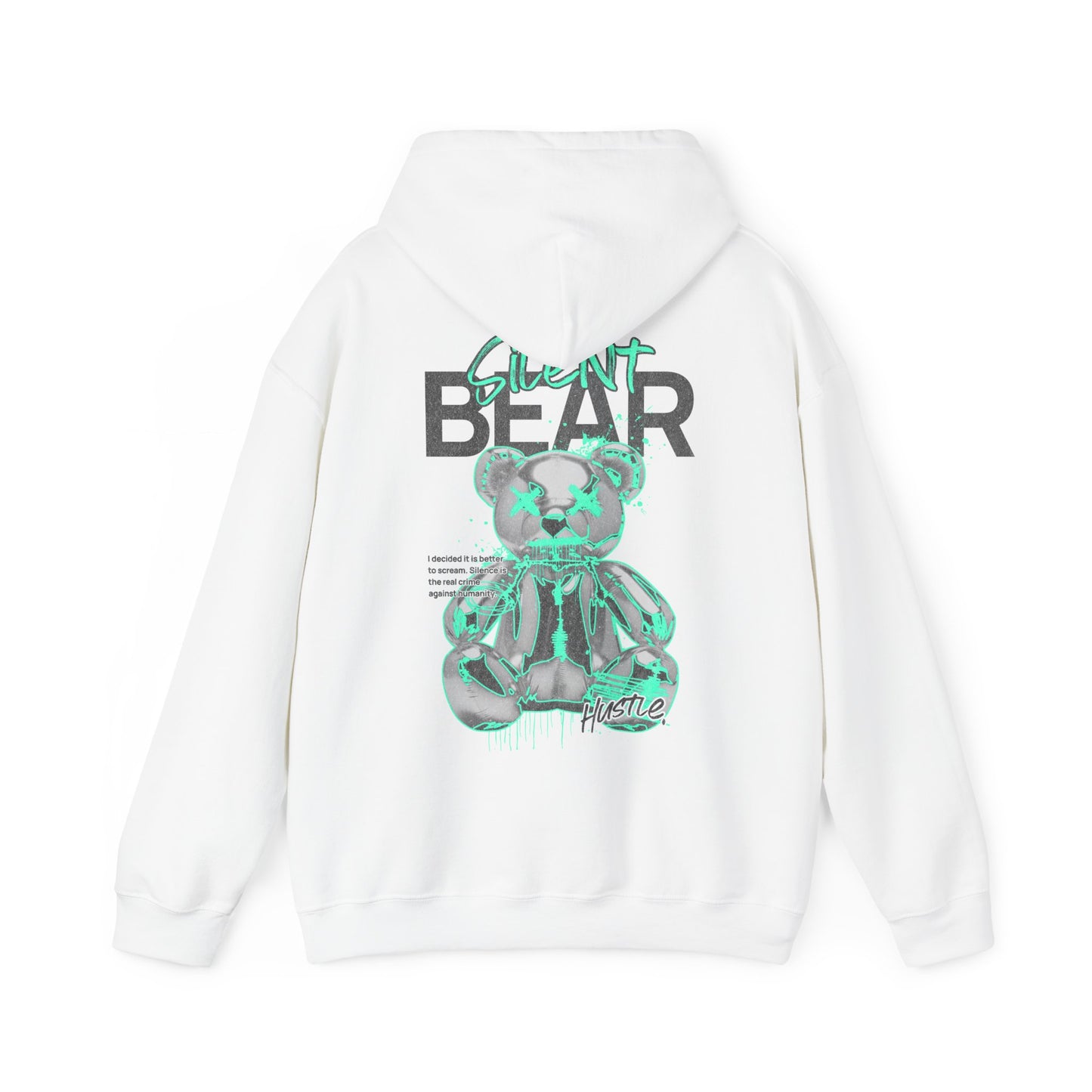 City Chaos Apparel Silent Bear White Hoodie