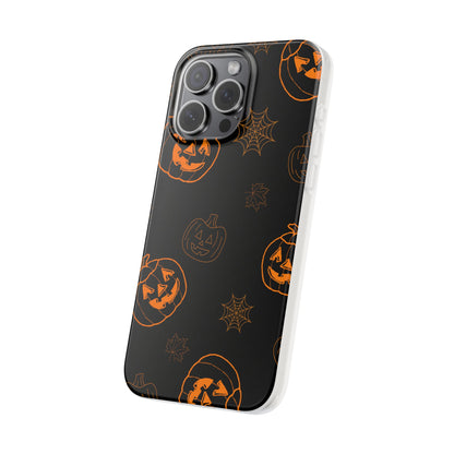 Orange Spooky Halloween Flexible Phone Cases – Compatible with iPhone 15, 14, 13, Pro, Pro Max & Plus