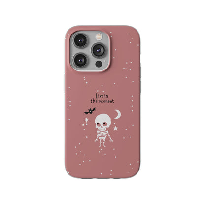 Live In The Moment Halloween Flexible Phone Cases – Compatible with iPhone 15, 14, 13, Pro, Pro Max & Plus