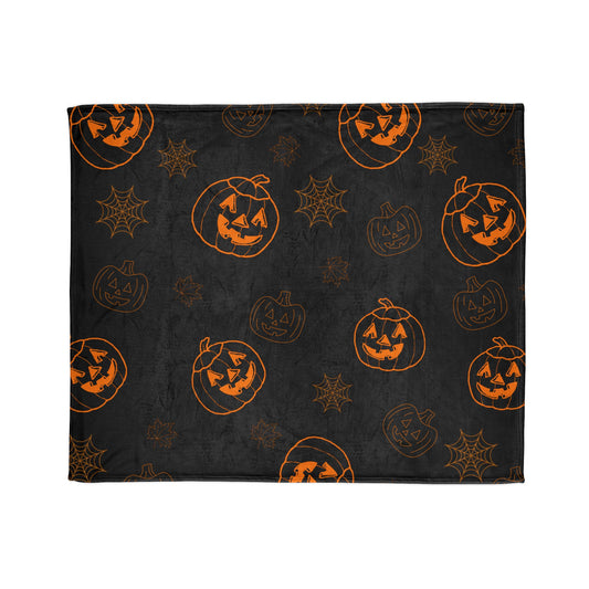 Orange Spooky Halloween Blanket