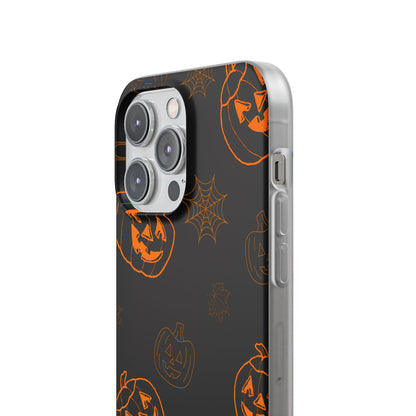 Orange Spooky Halloween Flexible Phone Cases – Compatible with iPhone 15, 14, 13, Pro, Pro Max & Plus