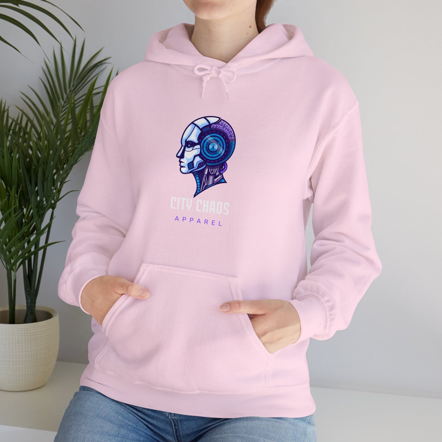 City Chaos Apparel Programmed Pain Light Pink Hoodie