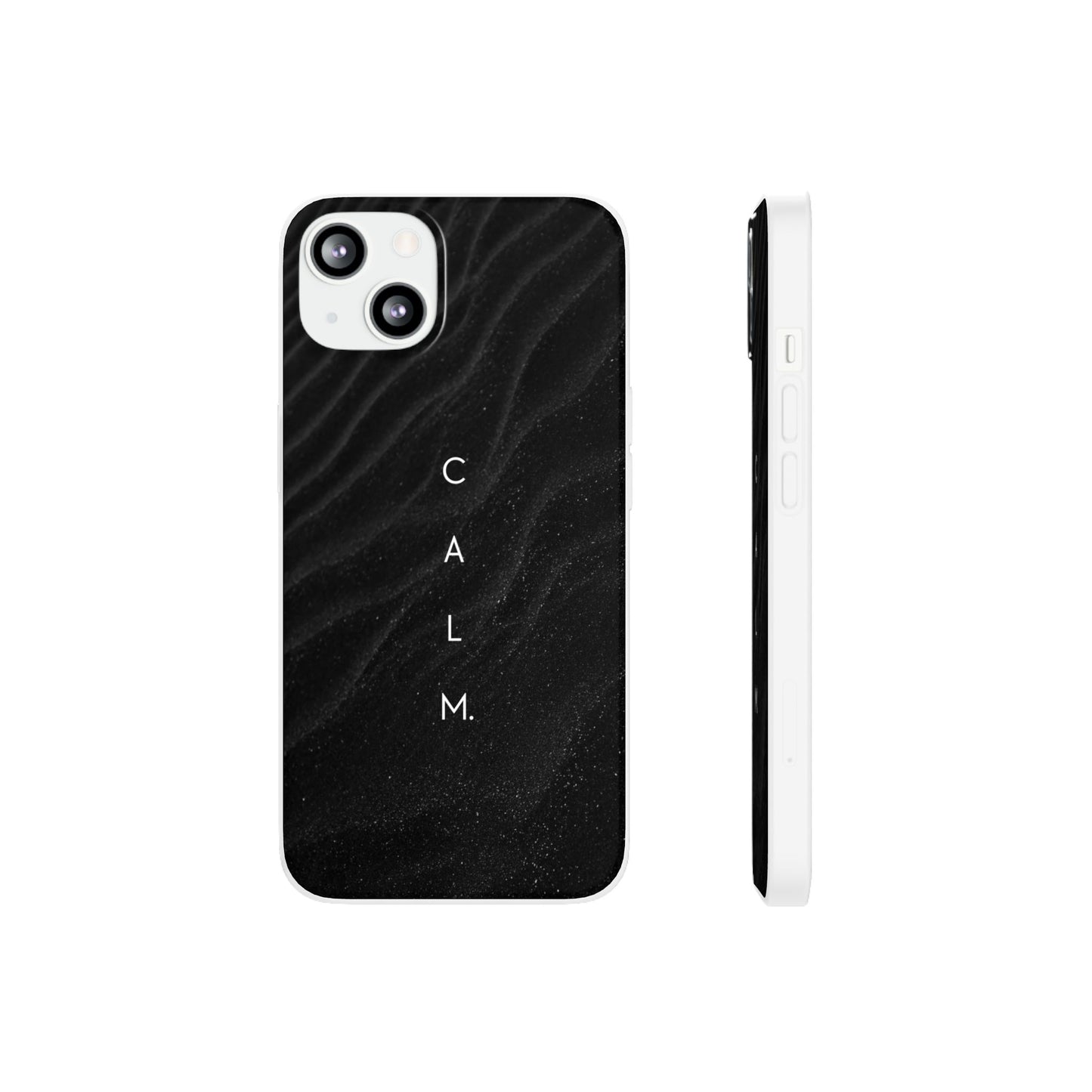 Black Calm Flexible Phone Cases – Compatible with iPhone 15, 14, 13, Pro, Pro Max, and Plus