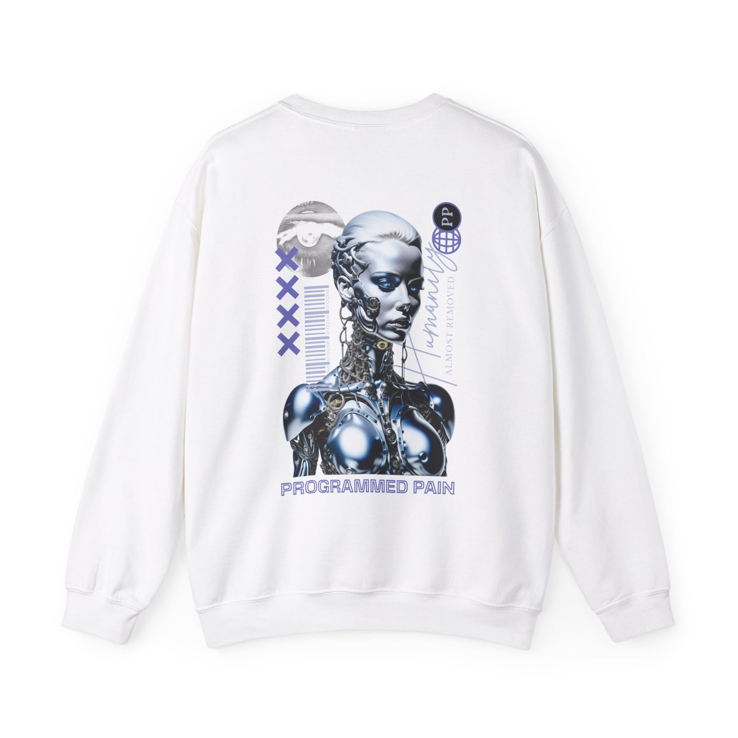 City Chaos Apparel Programmed Pain White Sweatshirt