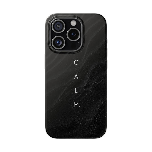 Black Calm Flexible Phone Cases – Compatible with iPhone 15, 14, 13, Pro, Pro Max, and Plus