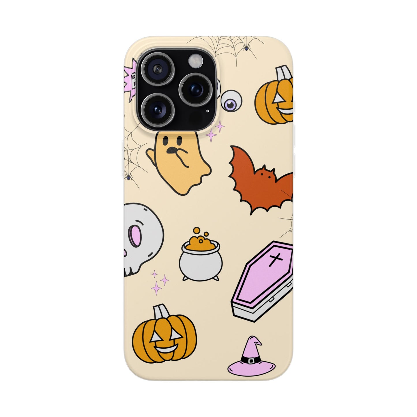 Colorful Halloween Flexible Phone Cases – Compatible with iPhone 15, Pro, Pro Max & Plus