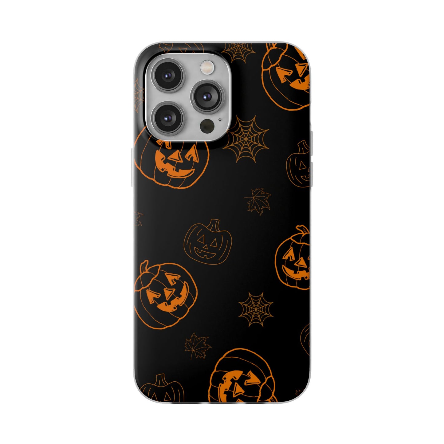 Orange Spooky Halloween Flexible Phone Cases – Compatible with iPhone 15, 14, 13, Pro, Pro Max & Plus