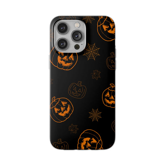 Orange Spooky Halloween Flexible Phone Cases – Compatible with iPhone 15, 14, 13, Pro, Pro Max & Plus