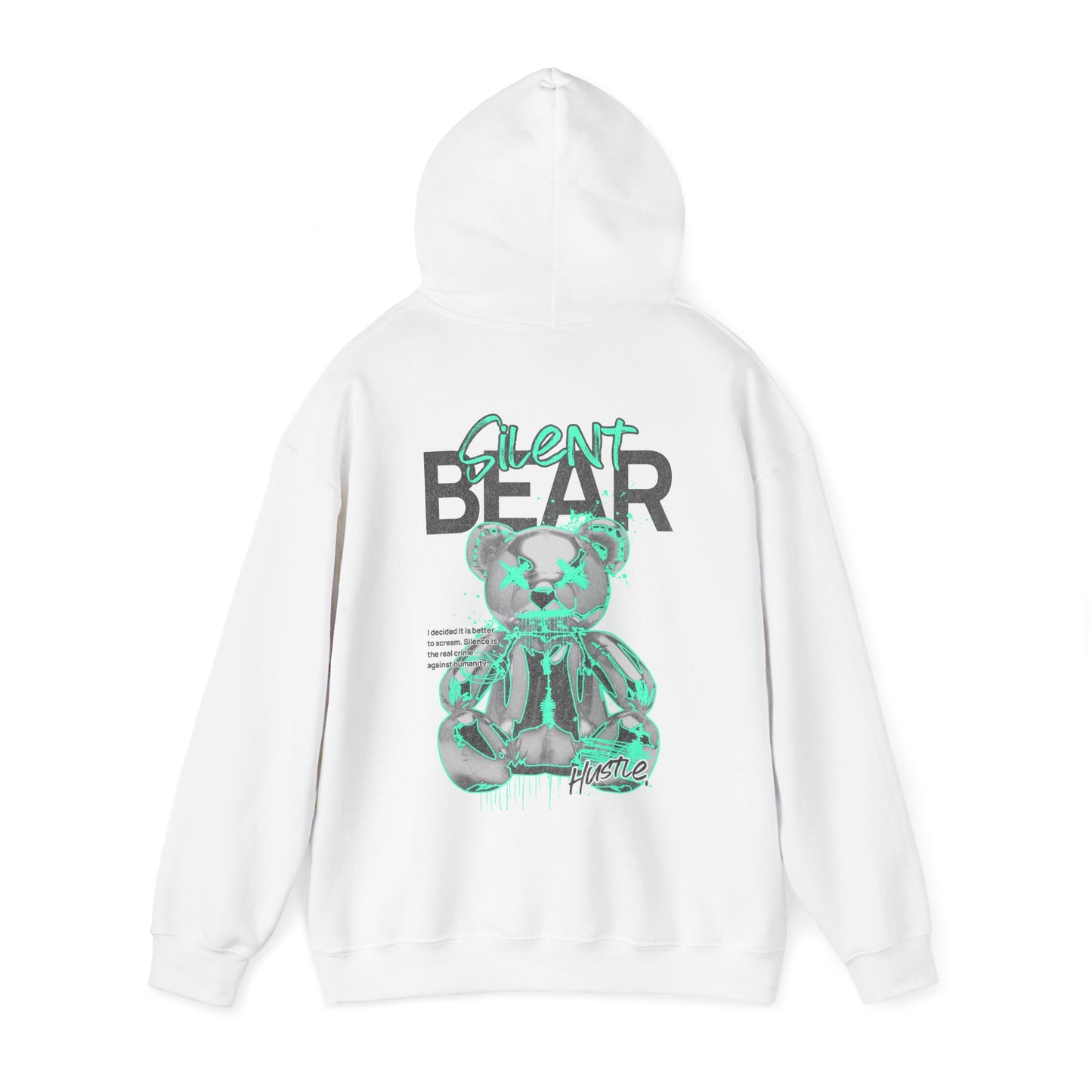 City Chaos Apparel Silent Bear White Hoodie