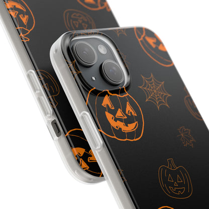 Orange Spooky Halloween Flexible Phone Cases – Compatible with iPhone 15, 14, 13, Pro, Pro Max & Plus