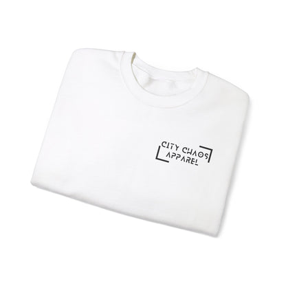 City Chaos Apparel Programmed Pain White Sweatshirt